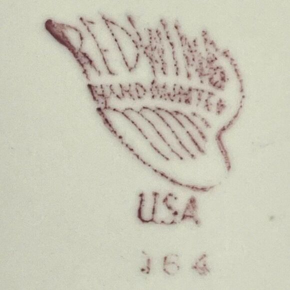 Red wing Pottery Lotus c 1940 Appetizer Serving Tray Celery Plate Hand Painted - Picture 3 of 5